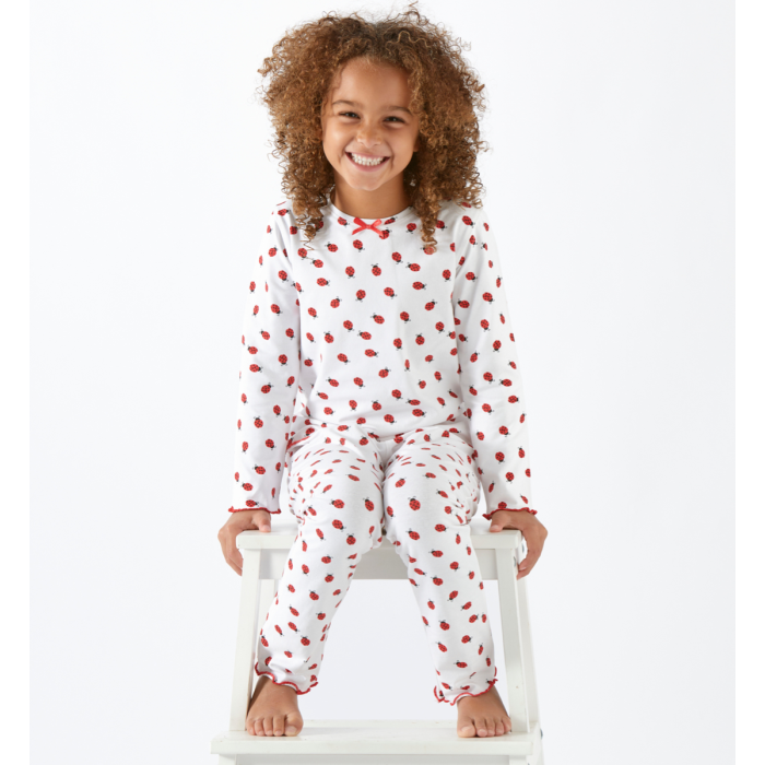 Uitleg halsband passend pyjama meisjes meisjes ladybugs Little Label