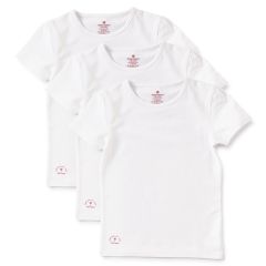 3-pack witte meisjes shirts korte mouw Little Label