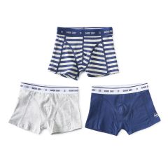boxers shorts boys 3-piece blue stripe combi Little Label