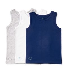 jongens hemden set 3-pack blue combi Little Label