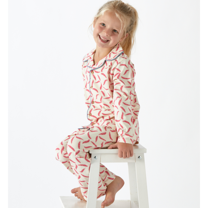 landbouw Persona Bridge pier meisjes pyjama set - wit veren