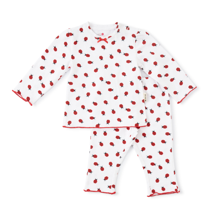 ontwerp Bemiddelen Classificatie pyjama baby meisjes wit lieveheersbeestjes Little Label