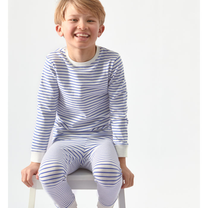 beven onderzeeër web jongens pyjama - blauw bretonse streep Little Label